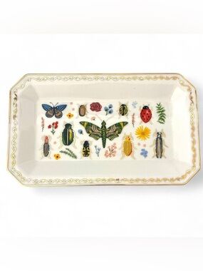 Rifle Paper Co. Cream and Multicolor Insect & Floral Porcelain Tray